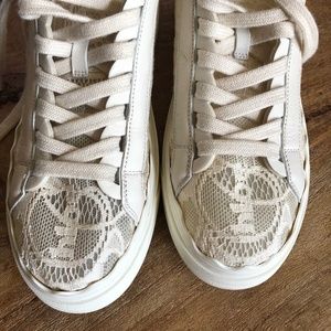 Chloe Lauren Logo Lace Low-Top Sneakers Size 37